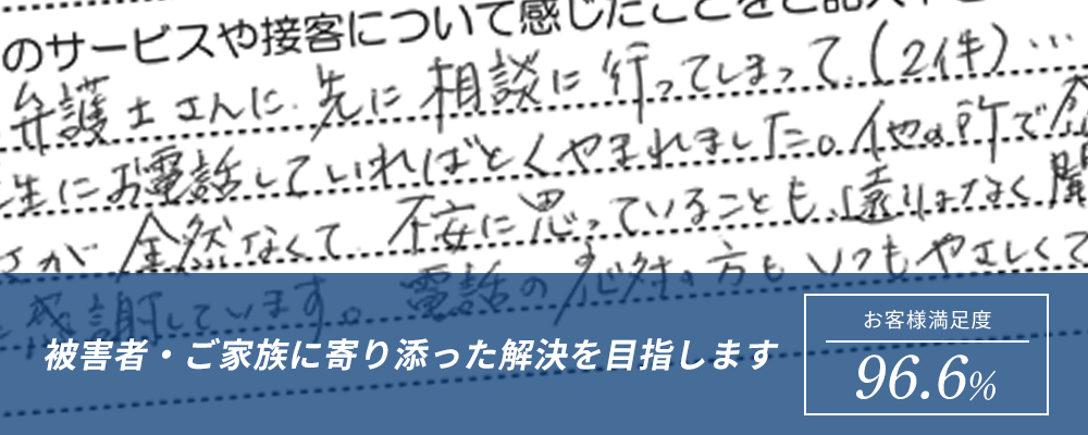 お客様満足度は満足度96.6%